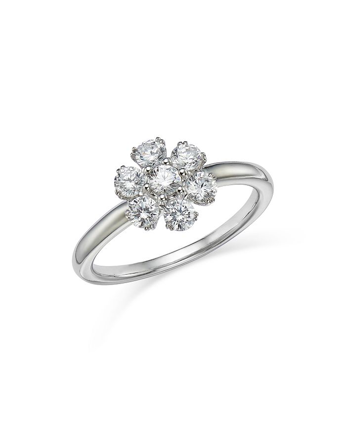 Bloomingdale's - Certified Diamond Flower Ring in 14K White Gold featuring diamonds with the DeBeers Code of Origin, 0.75 ct. t.w. - 100% Exclusive