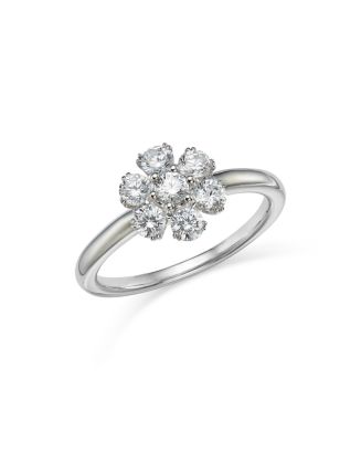 Bloomingdale's Certified Diamond Flower Ring in 14K White Gold ...
