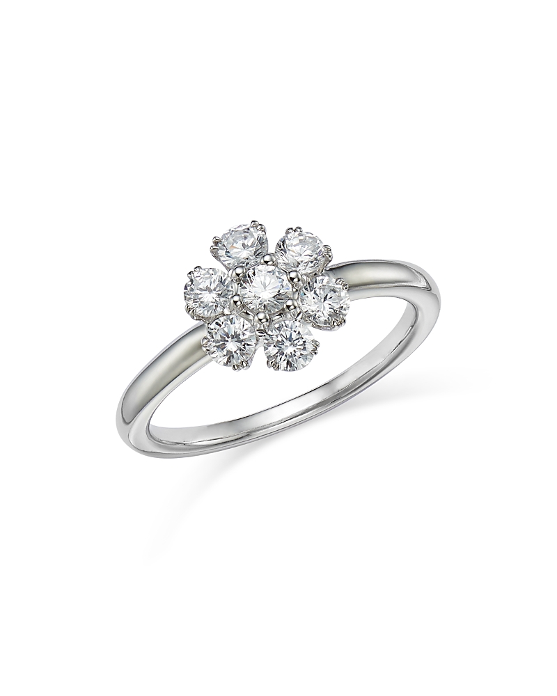 Bloomingdale's Fine Collection Certified Diamond Flower Ring in 14K White Gold featuring diamonds with the DeBeers Code of Origin, 0.75 tcw