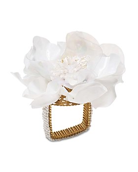 Kim Seybert - Gardenia Napkin Ring in White