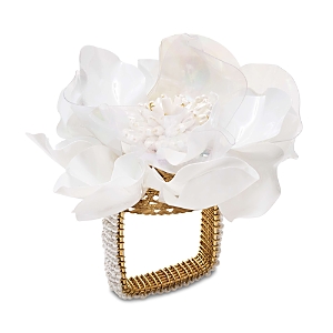 Kim Seybert Gardenia Napkin Ring In White