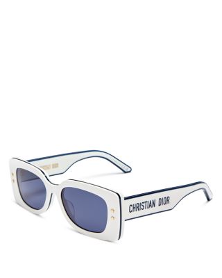 Dior Pacific 53mm Rectangular Sunglasses In White/blue Solid