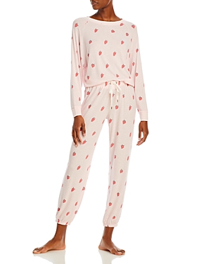 Honeydew Star Seeker Printed Pajama Set In Pure Strawberries