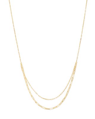 Moon & Meadow - 14K Yellow Gold Paperclip Necklace, 18"
