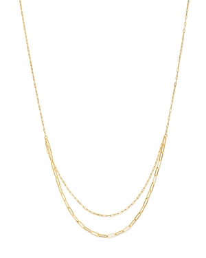 Moon & Meadow 14k Yellow Gold Paperclip Necklace, 18