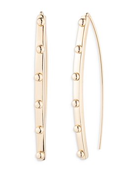 Ralph Lauren - Studded Bar Threader Earrings in Gold Tone
