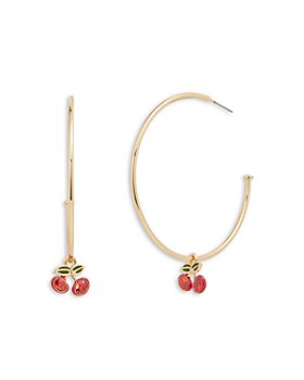 COACH - Crystal Cherry Charm Hoop Earrings
