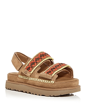 Ugg Goldenstar Heritage Braid Flat Sandals In Chestnut