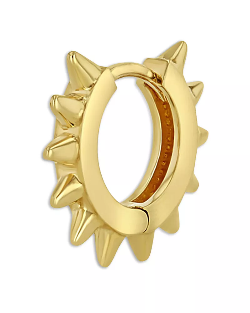 Zoe Chicco 14K Yellow Gold Simple Gold Spiked Single Huggie Hoop Earring