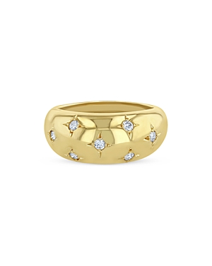 Shop Zoë Chicco 14k Yellow Gold Aura Diamond Ring