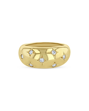 Zoë Chicco 14k Yellow Gold Aura Diamond Ring In Gold