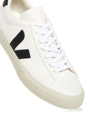 Men's Campo Low Top Leather Sneakers in White/Black