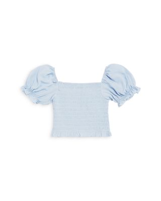 Girls' Marlee Smocked Floral Puff Sleeve Top - Big Kid