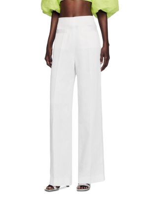 パンツ GIVENCHY SS25 White linen wide-leg pant (BW516415Z1 130) Ilride high-rise linen wide-leg pants in white - Faithfull