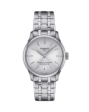 Shop Tissot Chemin Des Tourelles Powermatic 80 Watch, 34mm In Silver