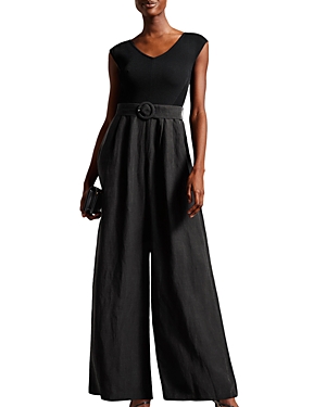 TED BAKER TABBIAA OFF-THE-SHOULDER WIDE LEG JUMPSUIT