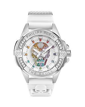 Philipp Plein The Skull Silicone Strap Watch, 41mm In White