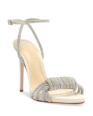 Schutz Women's Jewell Almond Toe Adorned Wrapped Strap High Heel Sandals