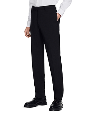 Shop Sandro Solid Classic Fit Suit Pants In Black
