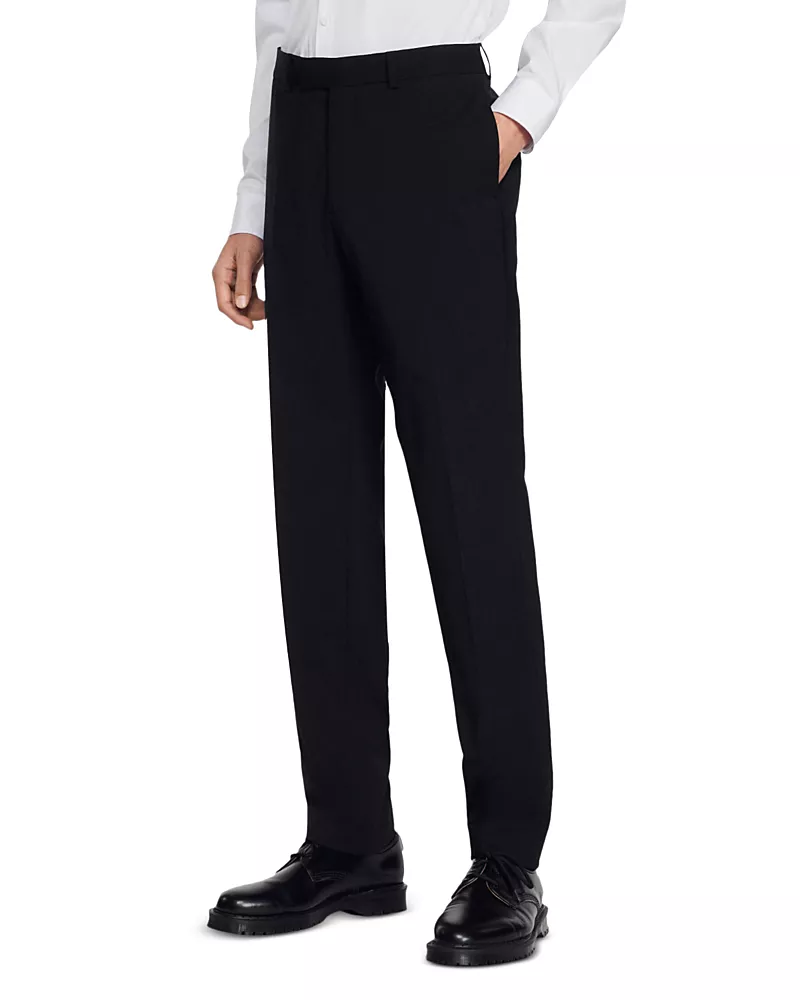 Sandro Solid Slim Fit Suit Pants