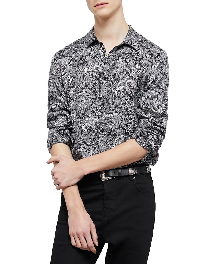 The Kooples Lace Paisley Print Button Down Shirt