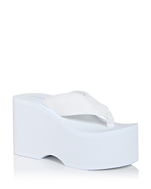 Jeffrey Campbell Wavin Platform Flip Flop In White