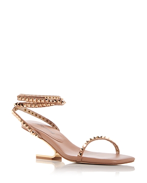 Shop Jeffrey Campbell Women's Luxor Stud Embellished Geometric Heel Sandals In Beige Gold