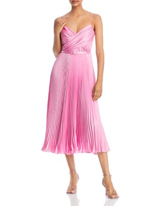 ML Monique Lhuillier Belted Satin Midi Dress Back to results - Women - Bloomingdale's