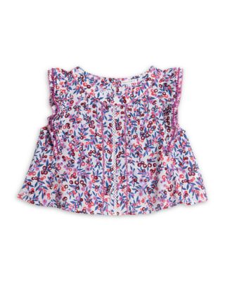 Poupette St. Barth - Girls' Adeh Cotton Floral Print Top - Little Kid, Big Kid