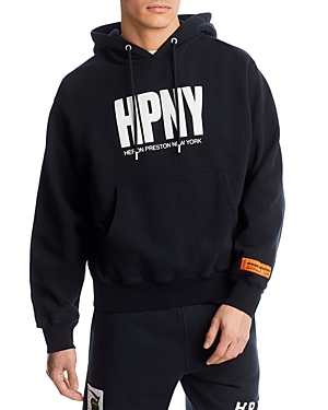 Heron Preston Logo-print Drawstring Hoodie In Black