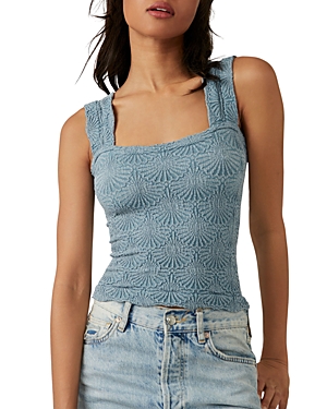 Free People Love Letter Camisole Top In Jeans