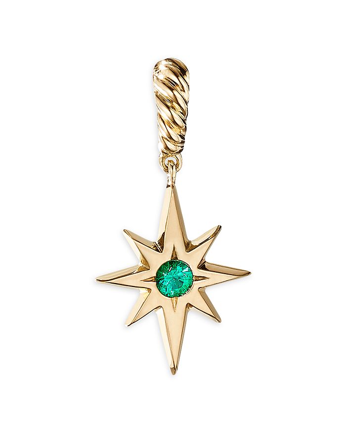 David Yurman - 18K Yellow Gold North Star Amulet with Emeralds