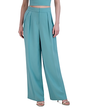 Bcbgmaxazria Pleated Wide Leg Pants In Turquoise