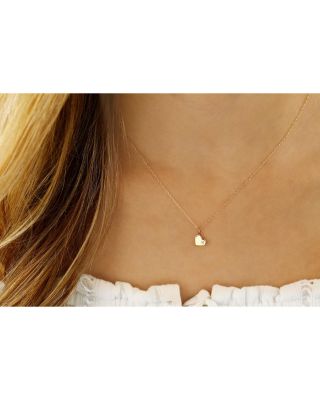 14K Yellow Gold Heart Pendant Necklace, 18&amp;quot; - Exclusive 