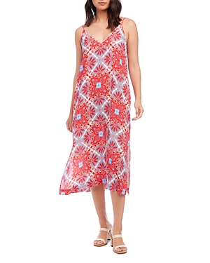 Shop Karen Kane Printed Side Slit Midi Dress