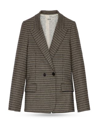 Zadig & Voltaire Plaid Double Breasted Blazer | Bloomingdale's