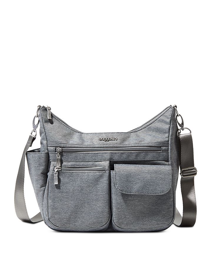 Baggallini Women's Modern Everywhere Hobo Crossbody Bag With Wristlet In Stone Heri