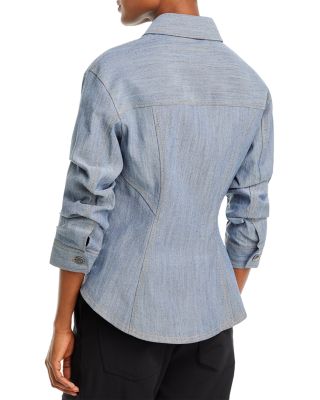 Scrunched Sleeve Denim Jacket