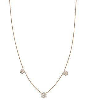 Bloomingdale's - Diamond Flower Station Collar Necklace in 14K Yellow Gold, 0.75 ct. t.w. - 100% Exclusive