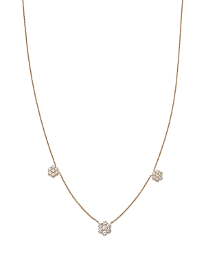 Bloomingdale's Diamond Flower Station Collar Necklace in 14K Yellow Gold, 0.75 ct. t.w. - 100% Exclu