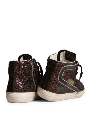 Women's Slide Glitter High Top Sneakers