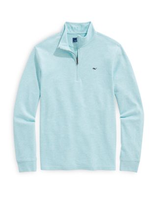 Vineyard Vines Saltwater Quarter Zip Long Sleeve Sweatshirt In Crystal