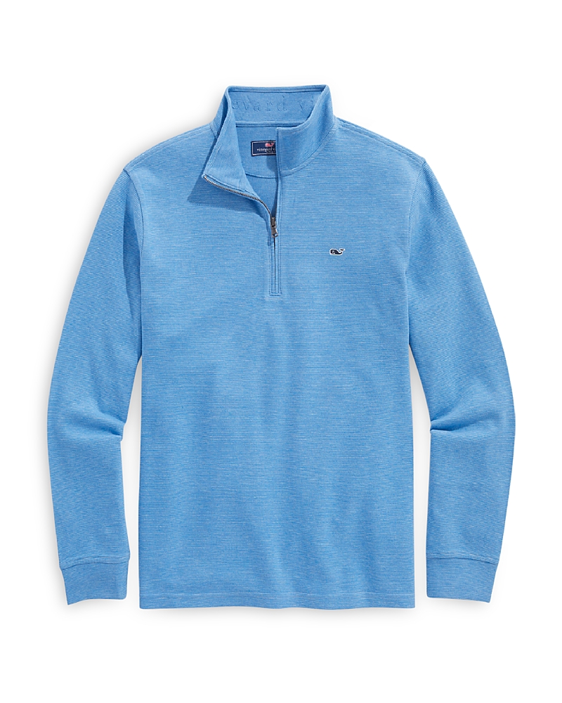 Vineyard Vines Saltwater Quarter Zip Long Sleeve Sweatshirt In Hull Blue