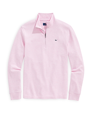 Vineyard Vines Saltwater Quarter Zip Long Sleeve Sweatshirt In Pink