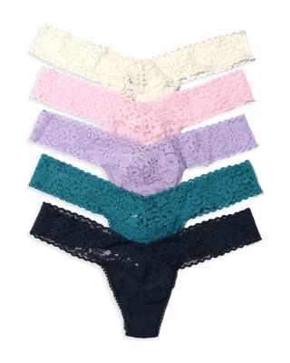 Hanky Panky Daily Lace Low Rise Thongs, Set Of 5 | Bloomingdale's