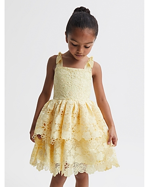 REISS GIRLS' BETHANY FLORAL LACE TIERED DRESS - LITTLE KID
