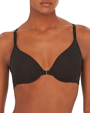 Women's Full-figure Smoothing Front-close Underwire Bra 738271 In Black