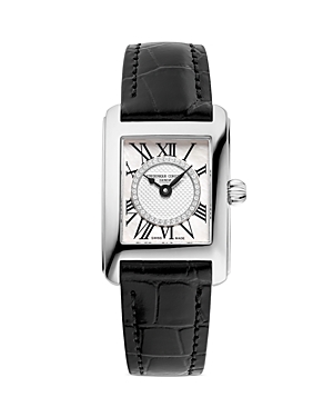Shop Frederique Constant Classic Carree Watch, 21mm X 23mm In White/black