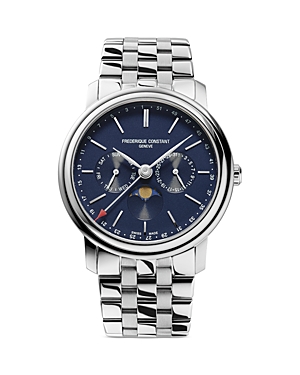 Shop Frederique Constant Classics Business Timer Watch, 40mm In Blue/silver