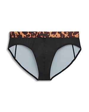 2(x)ist Sliq Low Rise Briefs In Black Beauty With Tortoise Wb